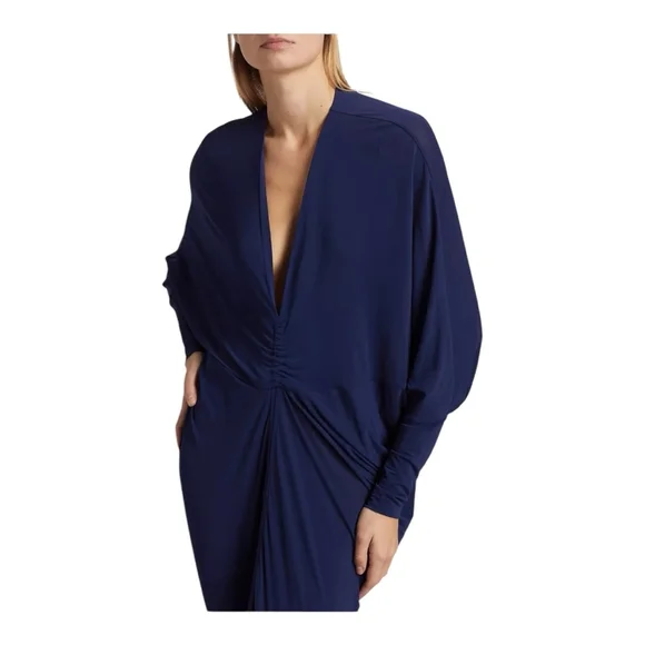 Silvia Tcherassi Roselyn Blue Fringed Jersey Maxi Dress Size 2L (12) NWD - Picture 6 of 14